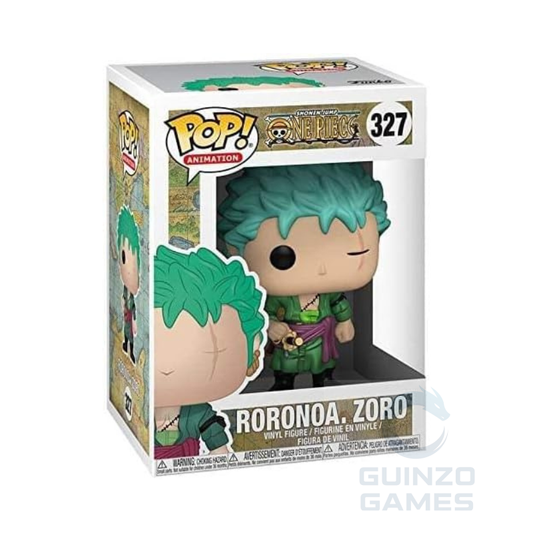 Funko POP Action-Figur Roronoa Zoro mit grünen Haaren, grünem Outfit im Karton