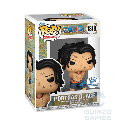 Figura Funko POP in scatola con due versioni di Portgas D. Ace, edizione 1818