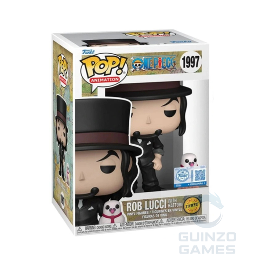 Confezione Funko Pop Animation One Piece 1997 con figurina Rob Lucci e Hattori
