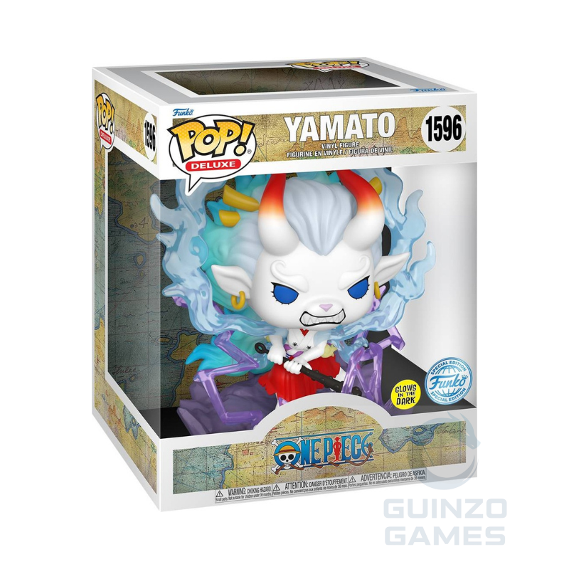 Figurina Funko POP di Yamato in scatola: capelli bianchi, mantello viola, GITD.