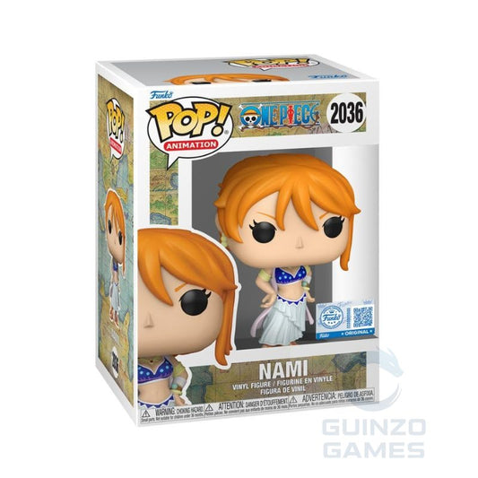 Figura Funko POP! animazione One Piece Nami 2036 in scatola, pannello laterale visibile