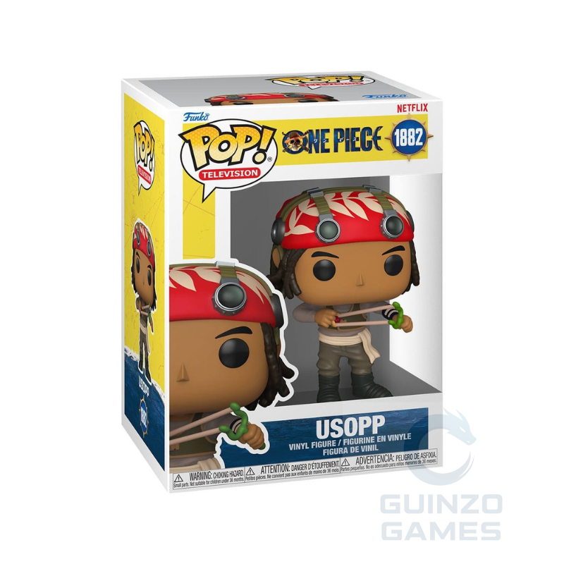 Figura Funko Pop in vinile Usopp, cappello rosso e occhiali, nella scatola