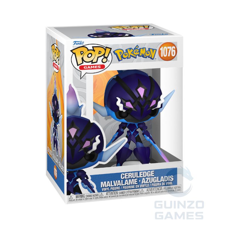 Funko Pop Pokémon Ceruledge 1076, statuetta in vinile in scatola, colore viola e nero