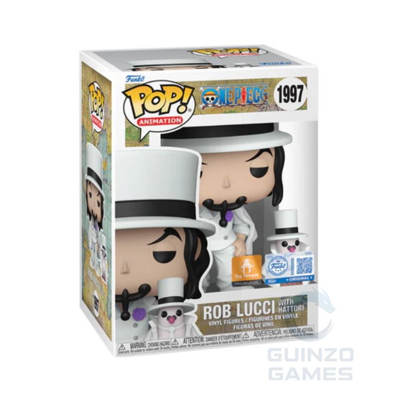 Scatola con action figure Funko POP One Piece di Rob Lucci con cappello
