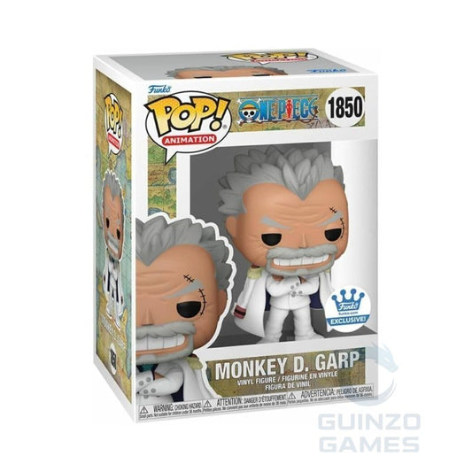 Personaggio Funko Pop Monkey D. Garp esclusiva 1850, capelli grigi e outfit bianco