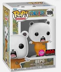 FUNKO POP ANIMATION : ONE PIECE - BEPO FLOCKED 1896 AAA EXCLUSIVE