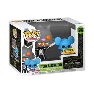 FUNKO POP TELEVISION : THE SIMPSONS - ITCHY & SCRATCHY 1267 HOT TOPIC EXCLUSIVE (BARCODE)